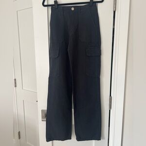 Zara Black Straight-Leg Cargo Pants